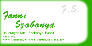 fanni szobonya business card